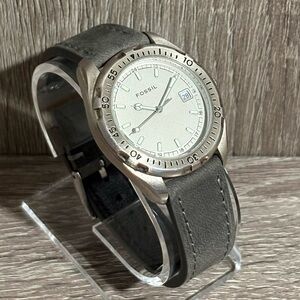 Gray Fossil Stainless Steel Men’s Watch With New Battery